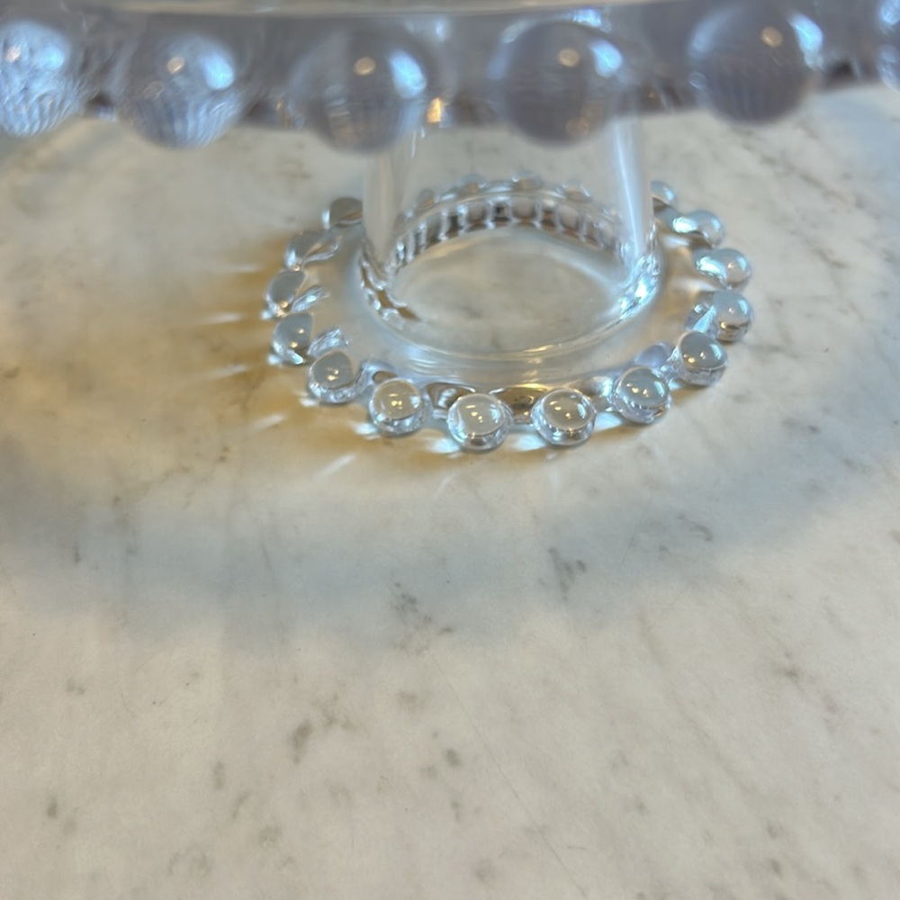 Clear glass bubble cake stand - Picture 2 of 3
